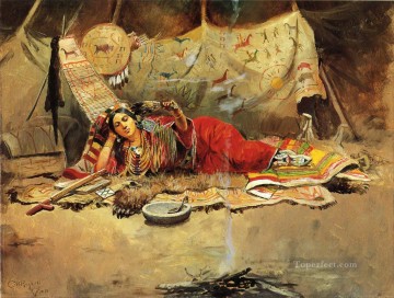 keeoma 1896 Charles Marion Russell Pinturas al óleo